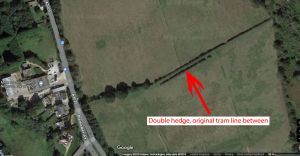 Evidence of St Georges tramway, Blackwater - modern satellite image